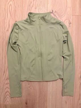 Sage Green Activewear Zip Up Jacket XS Fitted Yoga Gym Top